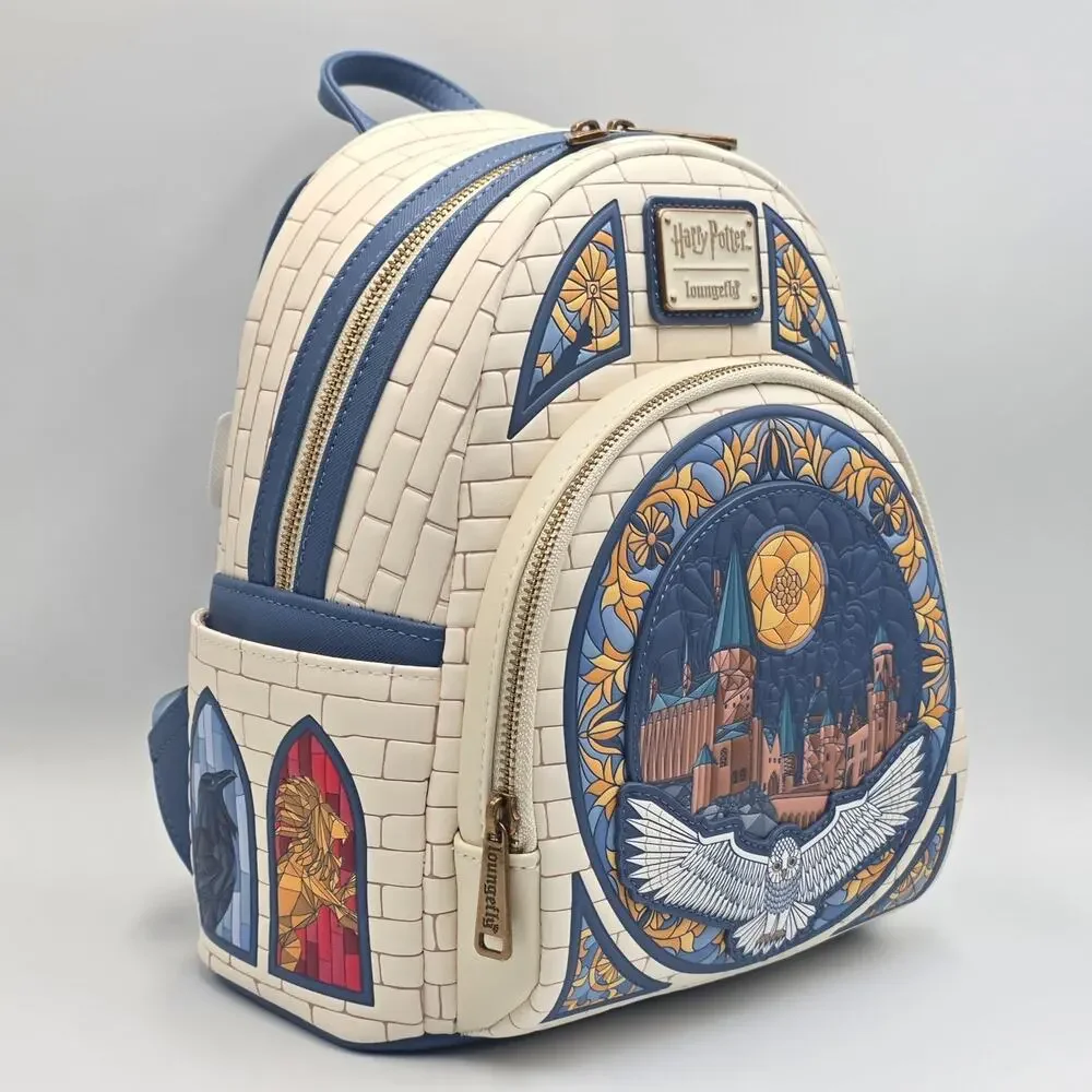 Loungefly Harry Potter Hedwig Hogwarts Stained Glass Mini Backpack New